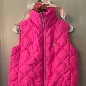 Ralph Lauren PINK  XS  down vest nwt